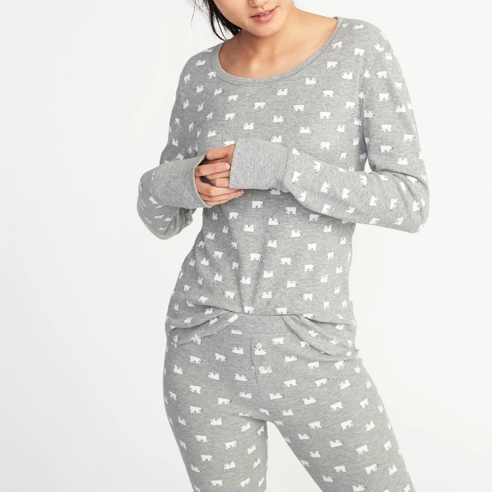 Old Navy thermal pajama set